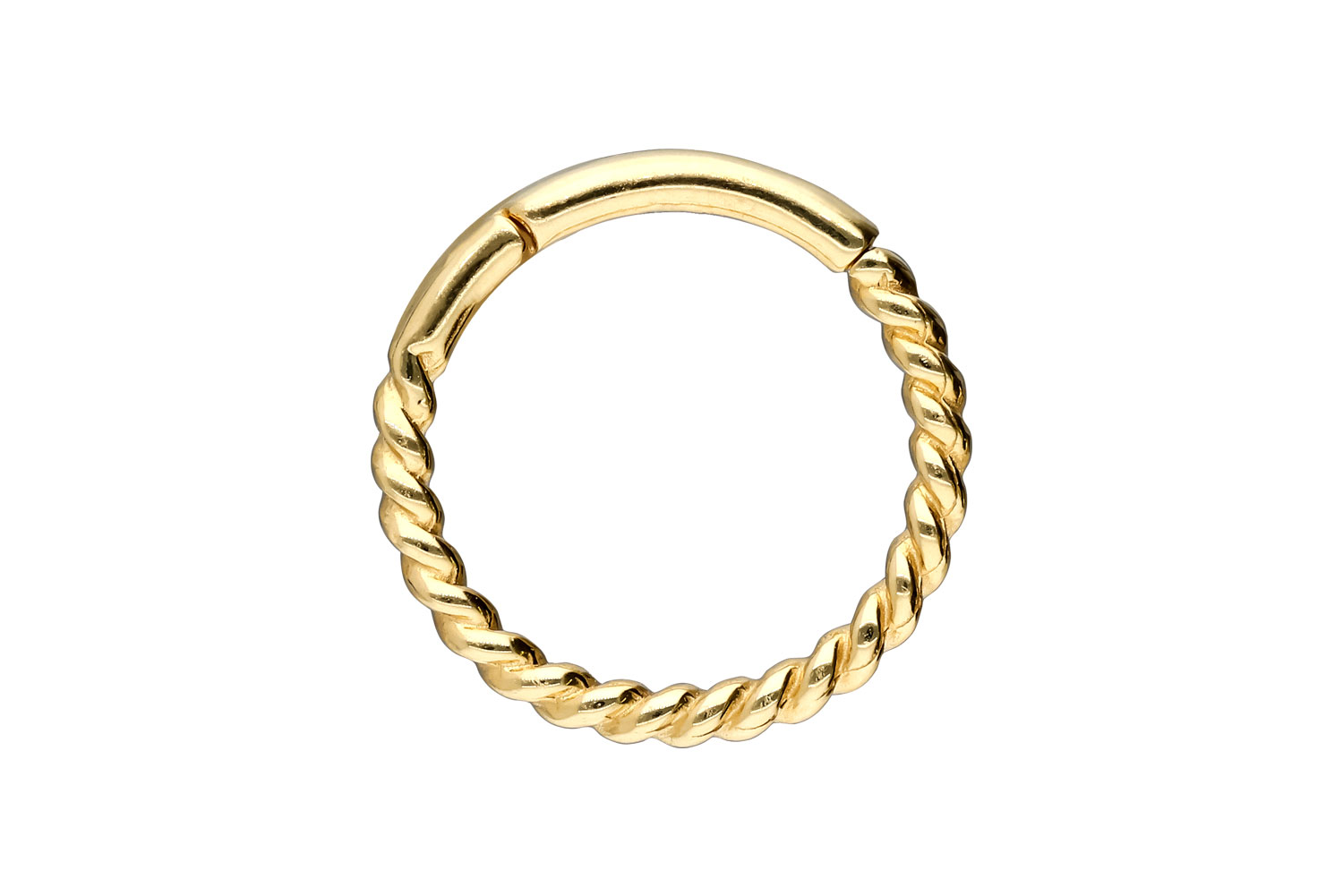 18 Karat Gold Segmentring Clicker Piercing GEDREHT
